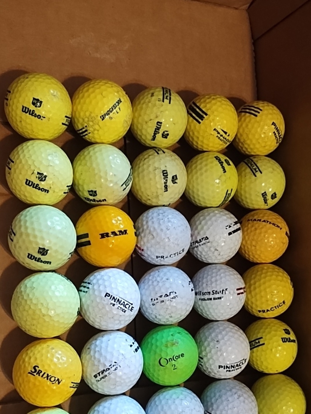 Mixed Practice Golf Balls - Yellow, White, Green - Picture 3 of 7
